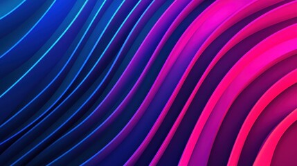 Poster - A vibrant abstract design featuring flowing waves in shades of blue and pink, creating a dynamic and modern visual effect.