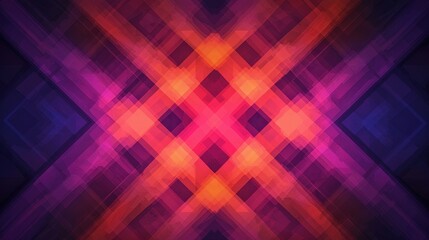 Poster - A vibrant abstract design featuring intersecting lines and gradients of purple, pink, and orange, creating a dynamic visual effect.