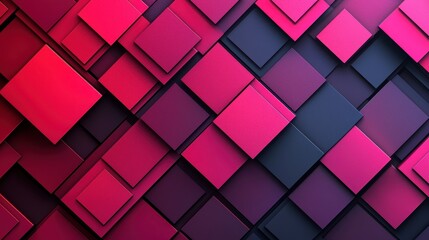 Poster - A vibrant, geometric pattern of layered squares in shades of red and black, creating a modern, textured visual effect.