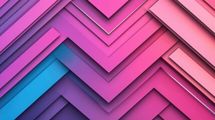 Poster - A vibrant, abstract pattern of layered geometric shapes in shades of pink and blue, creating a dynamic visual texture.