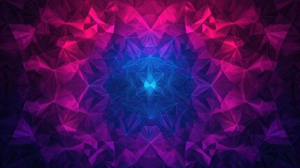 Poster - A vibrant abstract pattern featuring shades of pink and blue, creating a mesmerizing kaleidoscopic effect.
