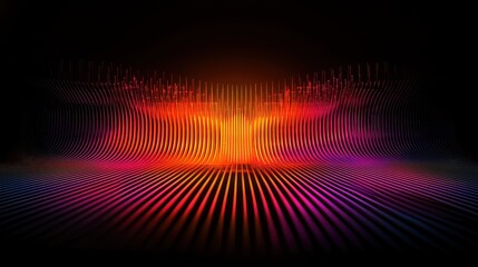 Poster - A vibrant digital abstraction featuring waves of color and light, creating a dynamic visual experience against a dark background.