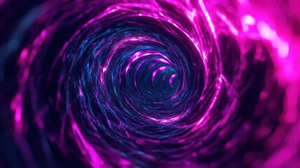 Poster - A swirling tunnel of vibrant purple and blue light, creating a mesmerizing illusion of depth and movement.