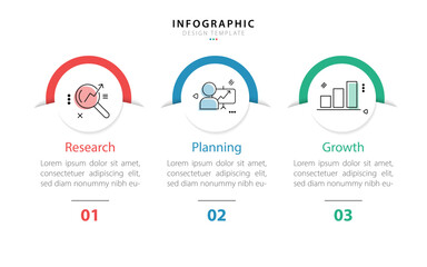 Business infographic template. 3 Step timeline journey. Process diagram, 3 options on white background, Infograph elements vector illustration.	