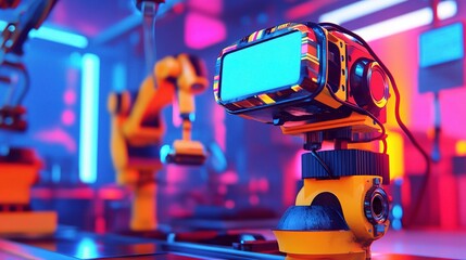 Poster - Engineer Using VR Glasses to Control Robot in Vibrant Environment