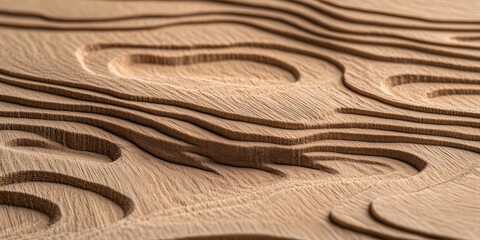 Poster - A close-up view of intricately carved wooden patterns showcasing fine textures and natural designs.