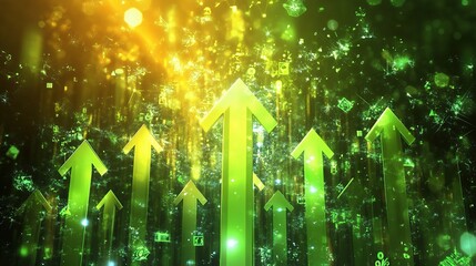 Poster - Vibrant Abstract Digital Transformation Background with Arrows