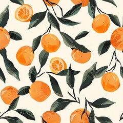 Poster - Minimal Tangelo Pattern Seamless for Fabric Design and Textile Use