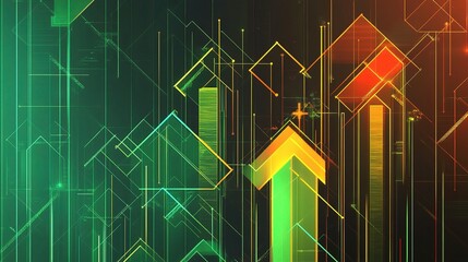 Poster - Digital Abstract Transformation Background with Vibrant Elements