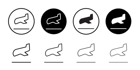 Aufkleber - Arrival icon Flat art in black and white isolated