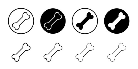 Poster - Bone icon Flat set in black and white color
