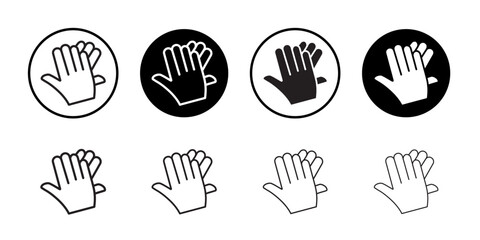 Poster - Clap icon Flat art in black and white isolated