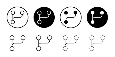 Poster - Code branch icon Flat set in black and white color