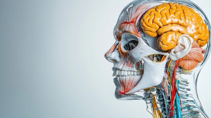 Poster - transparent 3d human brain model anatomical cutaway