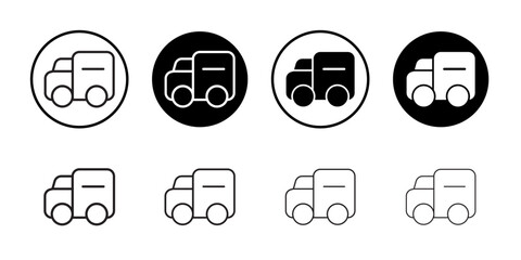 Poster - Delivery Van icon Flat art in black and white isolated