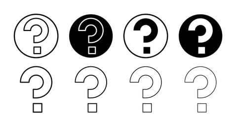 Poster - Doubts button icon Flat art in black and white isolated