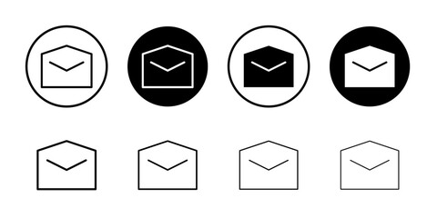 Poster - envelope icon Flat set in black and white color