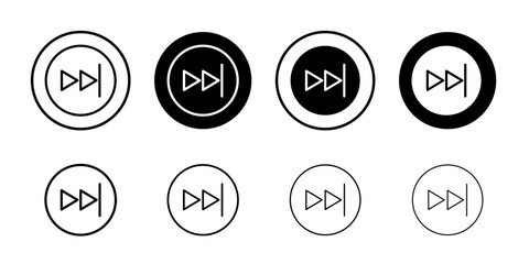 Poster - Fast forward icon Flat art in black and white isolated