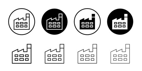 Poster - Factory icon Flat art in black and white isolated