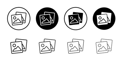 Aufkleber - Gallery icon Flat vector set outline