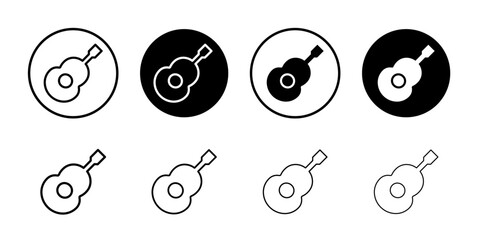 Poster - Guitar icon Flat vector set outline