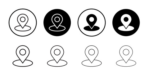 Poster - Located icon Flat art in black and white isolated