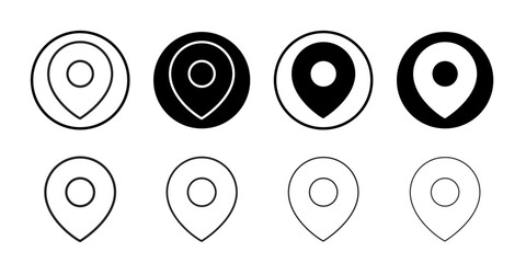 Poster - Navigation pin icon Thin line illustration set