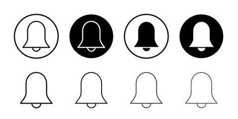 Poster - notification bell icon Flat set in black and white color