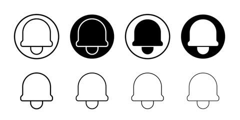 Poster - Notification icon Flat set in black and white color