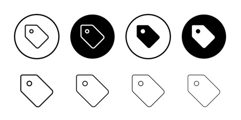 Aufkleber - Tag icon Flat set in black and white color