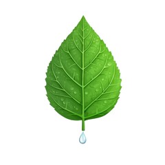 Poster - A vibrant green leaf with water droplets, symbolizing nature, freshness, and vitality.