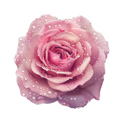 Wall Mural - pink rose with dew drops