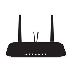 Poster - Router silhouette vector icon illustration