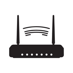 Poster - Router silhouette vector icon illustration