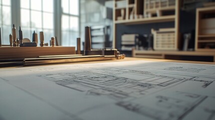 Poster - Detailed Engineering Drawings and Tools in Workspace Setting