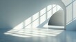 © Muamanah - Sunlit Minimalist Architectural Interior: Arched Walls and Light Beams