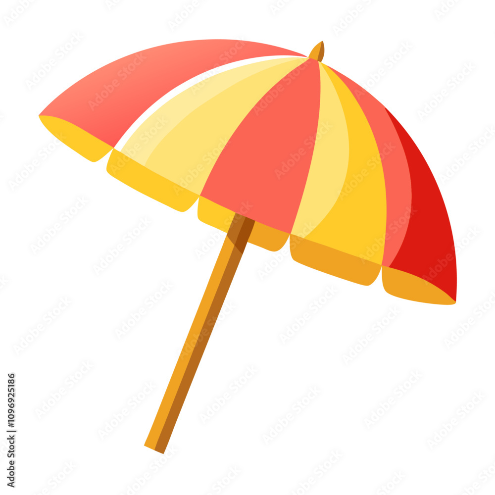 beach umbrella isolated clipart cartoon Illustration drawing Stock Vector |  Adobe Stock, image size:1000x1000