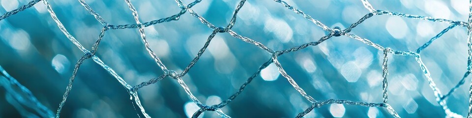 Wall Mural - blue dew on spider web, nature's jewelry, sparkling.