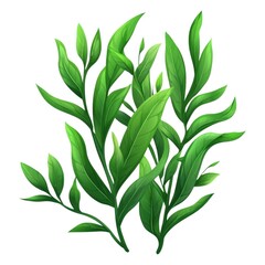 Poster - A vibrant illustration of green leaves, showcasing their varied shapes and lush appearance, evoking a sense of freshness and nature.