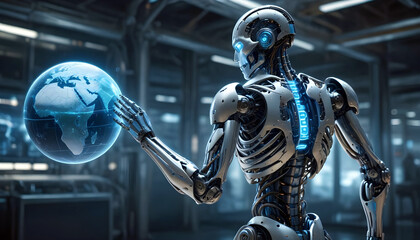 Science Digital Computer Robot Technology AI Concept