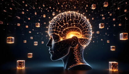 Science Digital Computer Brain Technology AI Concept