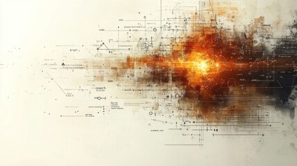 Abstract Technological Explosion: A Grunge Digital Artwork