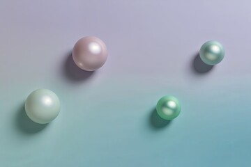 Wall Mural - soft luminous pastel gradient background with pale lilac and blush green spheres on serene blue