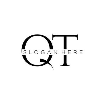 QT initial monogram logo with bussines style dsign