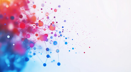 Poster - Colorful abstract design featuring interconnected dots and lines, suggesting modern technology and data flow