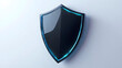 © Gary - Cyber security safety shield in minimalistic style. 3d vector illustration. white background