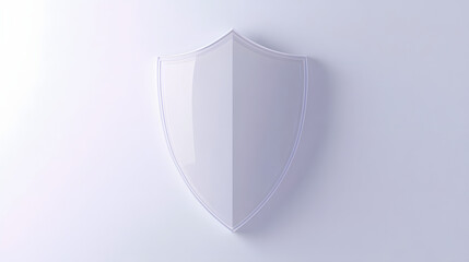 Wall Mural - cyber security safety shield in minimalistic style. 3d vector illustration. white background