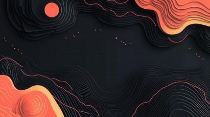 Aufkleber - A vibrant, abstract design featuring swirling orange and black layers, evoking a sense of depth and movement.