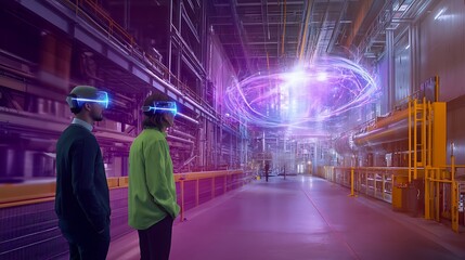 Poster - a high-tech physics facility with augmented reality tools for visualizing the impact of neutrinos on