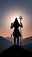 Wall Mural - Lord Shiva. Double exposure concept